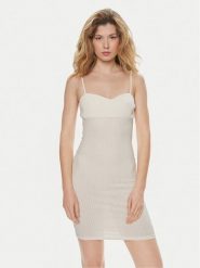 Brave Soul Sukienka letnia LDRJ-248LANA Écru Straight Fit. Sukienki Brave Soul, na lato, xs, bez wzorów, z bawełny, bez kołnierzyka, bez ramiączek. Za 139.99 zł.