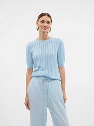 Vero Moda Sweter w kolorze błękitnym rozmiar: M. Niebieskie swetry Vero Moda, m, bez wzorów, bez ramiączek. Za 83.62 zł.
