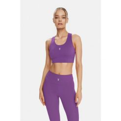 Crop top power Cardio Bunny. Fioletowe topy Cardio Bunny, l, bez wzorów, bez kołnierzyka, bez ramiączek. Za 99.00 zł.