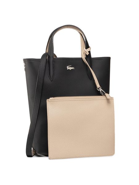 Lacoste Torebka Vertical Shopping Bag NF2991AA Czarny. Czarne torebki klasyczne Lacoste, bez wzorów, ze skóry, bez dodatków. Za 439.99 zł.