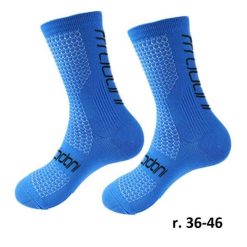 Skarpetki rowerowe unisex madani Flamingo. Niebieskie skarpety MADANI, bez wzorów, z materiału. Za 5.00 zł.