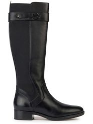 Geox Skórzane kozaki "Felicity" w kolorze czarnym rozmiar: 41. Czarne kozaki Geox, na zimę, bez obcasa, bez zapięcia. Za 200.13 zł.