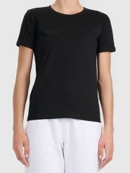 4F Koszulka w kolorze czarnym rozmiar: XS. Czarne bluzki 4f, xs, bez wzorów, z bawełny, bez kołnierzyka, bez ramiączek. Za 25.99 zł.