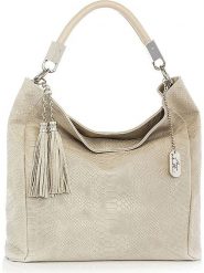 Anna Morellini Skórzana torebka w kolorze kremowym - 38 x 36 x 14 cm rozmiar: onesize. Brązowe torby na ramię Anna Morellini, bez wzorów, z materiału, na ramię, bez dodatków. Za 304.99 zł.