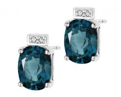 Kolczyki z białego złota z diamentami i topazami London Blue - próba 585. Białe kolczyki Apart, z diamentem, złote. Za 2,790.00 zł.