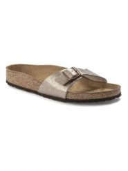 Birkenstock Klapki "Madrid" w kolorze szarobrązowym rozmiar: 38. Brązowe klapki Birkenstock, bez wzorów, z otwartym noskiem, bez obcasa. Za 286.16 zł.