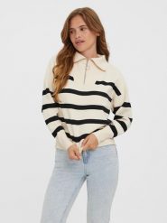 Vero Moda Sweter "Saba" w kolorze czarno-kremowym rozmiar: XS. Czarne golfy Vero Moda, xs, bez wzorów, bez ramiączek. Za 126.99 zł.