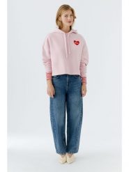 Oui Bluza w kolorze jasnoróżowym rozmiar: 42. Różowe bluzy Oui, bez wzorów, z kapturem. Za 131.12 zł.