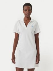 Tommy Hilfiger Sukienka codzienna WW0WW48749 Écru Regular Fit. Białe sukienki TOMMY HILFIGER, na co dzień, s, bez wzorów, z bawełny, bez kołnierzyka, bez ramiączek, proste. Za 409.99 zł.