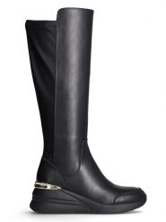 Liu Jo Kozaki w kolorze czarnym rozmiar: 35. Czarne kozaki Liu Jo, na zimę, bez obcasa, bez zapięcia. Za 432.80 zł.