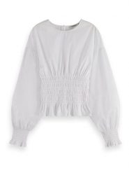 Scotch & Soda Bluzka w kolorze białym rozmiar: 34. Białe bluzki Scotch & Soda, bez wzorów, z bawełny, bez kołnierzyka, bez ramiączek. Za 135.49 zł.