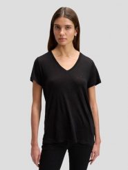 DAMSKA KOSZULKA LEE V NECK TEE BLACK 112378740. Czarne bluzki Lee, m, bez wzorów, bez kołnierzyka, bez ramiączek. Za 69.99 zł.