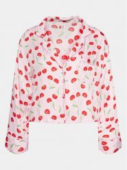 Hunkemöller Koszulka piżamowa 205059 Różowy Relaxed Fit. Czerwone koszule nocne Hunkemöller, m, bez wzorów, z wiskozy, bez ramiączek. Za 69.99 zł.