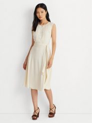Lauren Ralph Lauren Sukienka codzienna 250926638001 Écru Regular Fit. Sukienki Lauren Ralph Lauren, na co dzień, bez wzorów, z syntetyku, bez kołnierzyka, bez ramiączek, proste. Za 569.99 zł.