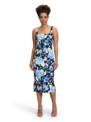 Vera Mont Sukienka w kolorze granatowo-błękitnym rozmiar: 42. Niebieskie sukienki Vera Mont, bez wzorów, bez kołnierzyka, bez ramiączek, midi. Za 260.99 zł.