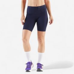 Legginsy do biegania krótkie damskie Kiprun Run 900 Light. Niebieskie legginsy KIPRUN, xl, bez wzorów, z elastanu, do biegania. Za 99.99 zł.