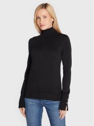 Guess Golf Paule W2BR53 Z2V62 Czarny Slim Fit. Czarne golfy Guess, s, z aplikacjami, z wiskozy, bez ramiączek. Za 379.99 zł.
