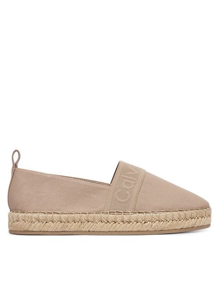 Calvin Klein Espadryle Logo Webbing HW0HW02934 Beżowy. Brązowe espadryle Calvin Klein, bez wzorów, z materiału, bez obcasa, bez zapięcia. Za 210.99 zł.
