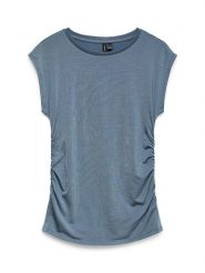Vero Moda Koszulka w kolorze niebieskim rozmiar: XS. Niebieskie bluzki Vero Moda, xs, bez wzorów, bez kołnierzyka, bez ramiączek. Za 51.95 zł.