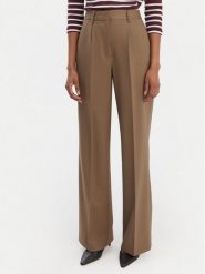 Tommy Hilfiger Spodnie materiałowe Timeless WW0WW48801 Beżowy Wide Leg. Brązowe spodnie materiałowe TOMMY HILFIGER, bez wzorów, z materiału. Za 699.99 zł.