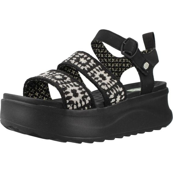 Sandały HEY DUDE DELRAY BUCKLE COTTAGE CROCHE Czarny. Czarne sandały Hey Dude, bez wzorów, z tkaniny, bez obcasa, bez zapięcia. Za 233.99 zł.