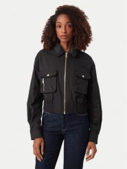 Guess Kurtka przejściowa W6YL20 W2910 Czarny Regular Fit. Czarne kurtki Guess, l, z aplikacjami, z bawełny, bez kaptura. Za 614.99 zł.