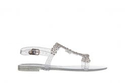 Sandały Sca'viola G-64 Silver 047191, Srebro, Silikon - 37. Szare sandały Sca'viola, bez wzorów, z materiału, bez obcasa, bez zapięcia. W wyprzedaży za 89.10 zł.