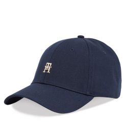 Czapka z daszkiem Tommy Hilfiger. Niebieskie czapki TOMMY HILFIGER, bez wzorów. Za 159.99 zł.