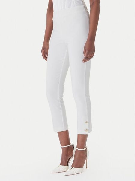 Rinascimento Spodnie materiałowe CFC0128641003 Biały Slim Fit. Białe spodnie materiałowe Rinascimento, l, bez wzorów, z materiału. Za 292.99 zł.