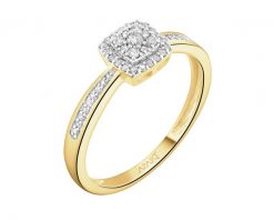 Pierścionek z żółtego złota z diamentami - 0,14 ct - próba 585. Żółte pierścionki Apart, z diamentem, złote. Za 3,559.00 zł.