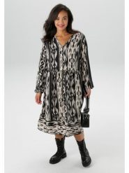 Aniston Sukienka w kolorze czarno-kremowym rozmiar: 50. Czarne sukienki Aniston, bez wzorów, z wiskozy, bez kołnierzyka, bez ramiączek, maxi. Za 78.66 zł.