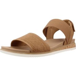 Sandały SKECHERS 114710S Brązowy. Brązowe sandały Skechers, bez wzorów, z materiału, bez obcasa, bez zapięcia. Za 159.99 zł.