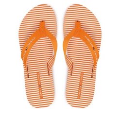 Japonki Tommy Hilfiger. Brązowe klapki TOMMY HILFIGER, bez wzorów, bez obcasa. Za 169.99 zł.