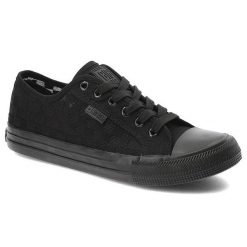 Czarne Trampki Big Star Modne Buty Damskie. Czarne trampki Big Star, bez wzorów, bez zapięcia. Za 149.00 zł.