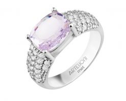 Pierścionek z mosiądzu pozłacany z cyrkoniami i szklanym detalem. Pierścionki Artelioni, z cyrkonią, pozłacane. Za 189.00 zł.