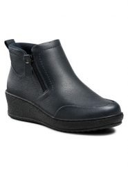 Clara Barson Botki WYL1877-5 Granatowy. Niebieskie botki Clara Barson, bez wzorów, ze skóry, bez obcasa, na koturnie, bez zapięcia. Za 64.98 zł.