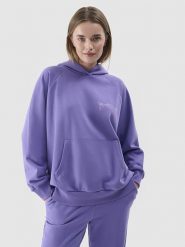 4F Bluza w kolorze fioletowym rozmiar: XS. Różowe bluzy 4f, xs, bez wzorów, z kapturem. Za 74.81 zł.
