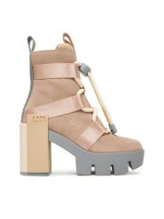 United Nude Botki Grip Nomad Mid II 1076486157 Różowy. Czerwone botki United Nude, bez wzorów, ze skóry, bez obcasa, na słupku, bez zapięcia. Za 1,679.00 zł.