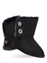 EMU Australia Skórzane botki zimowe "Denman Lo" w kolorze czarnym rozmiar: 37. Czarne botki EMU Australia, na zimę, bez wzorów, z materiału, bez obcasa, bez zapięcia. Za 173.60 zł.