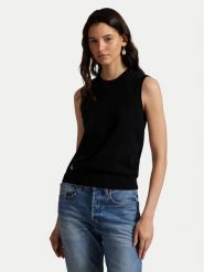 Polo Ralph Lauren Sweter 211972111001 Czarny Straight Fit. Czarne swetry Polo Ralph Lauren, xl, bez wzorów, z bawełny, bez ramiączek. Za 699.99 zł.