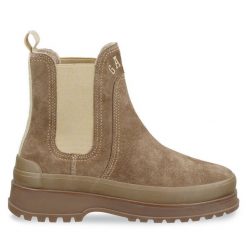 Sztyblety Gant. Brązowe botki GANT, bez wzorów, bez obcasa, na płaskiej podeszwie, bez zapięcia. Za 579.99 zł.