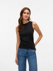 Vero Moda Top w kolorze czarnym rozmiar: XL. Czarne topy Vero Moda, xl, bez wzorów, bez kołnierzyka, bez ramiączek. Za 66.00 zł.