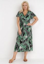 Zielona Sukienka Anastythia. Zielone sukienki Born2be, na lato, l, bez wzorów, bez kołnierzyka, bez ramiączek, maxi, kopertowe. Za 39.99 zł.