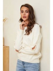 Soft Cashmere Sweter w kolorze kremowym rozmiar: 38/40. Brązowe swetry Soft Cashmere, bez wzorów, z kaszmiru, bez ramiączek. Za 237.02 zł.