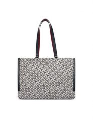 Tommy Hilfiger Torebka Th Jacquard Tote AW0AW19009 Niebieski. Niebieskie shopper TOMMY HILFIGER, bez wzorów, z materiału, bez dodatków. Za 699.99 zł.