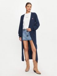 Tommy Jeans Kardigan DW0DW18691 Granatowy Loose Fit. Niebieskie kardigany Tommy Jeans, s, bez wzorów, z jeansu. Za 339.99 zł.