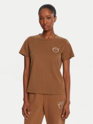 PINKO T-Shirt Nambrone 103320 A2RN Brązowy Regular Fit. Brązowe t-shirty Pinko, xl, bez wzorów, z bawełny, bez kołnierzyka, bez ramiączek. Za 659.99 zł.