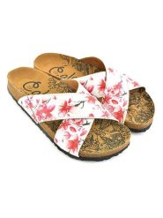 Calceo Klapki w kolorze biało-różowym rozmiar: 36. Białe klapki Calceo, bez wzorów, z materiału, z otwartym noskiem, bez obcasa. Za 126.99 zł.