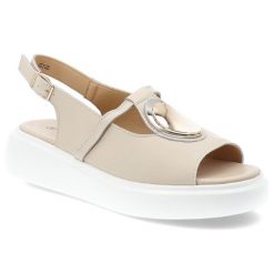 Beżowe Sandały S.Barski Stylowe Obuwie Damskie Z Broszką. Brązowe sandały S.BARSKI, z aplikacjami, eleganckie, bez obcasa, na platformie, bez zapięcia. Za 189.00 zł.
