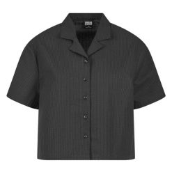 Damska Koszula Seersucker. Czarne koszule Urban Classics, xl, bez wzorów, bez kołnierzyka, bez ramiączek. Za 147.99 zł.